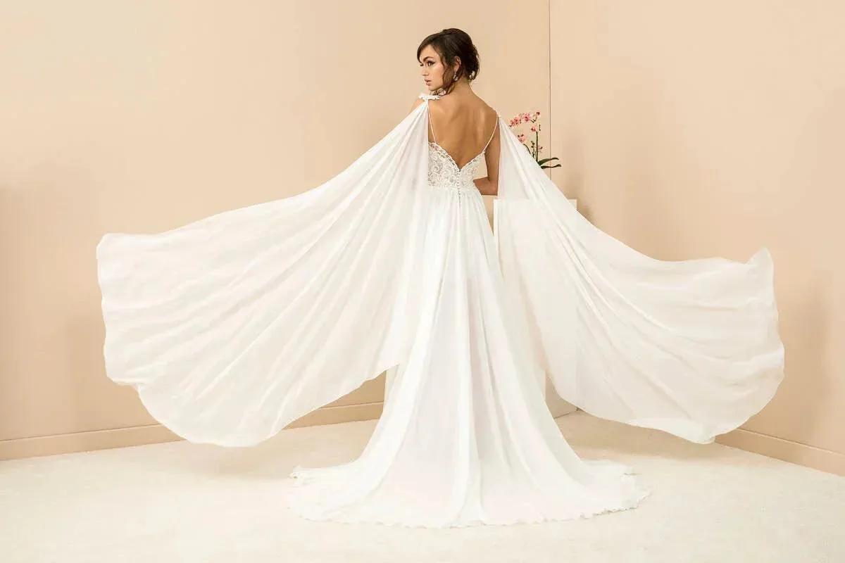 Angel Wings Şifon İçi Kısa Helen Gelinlik