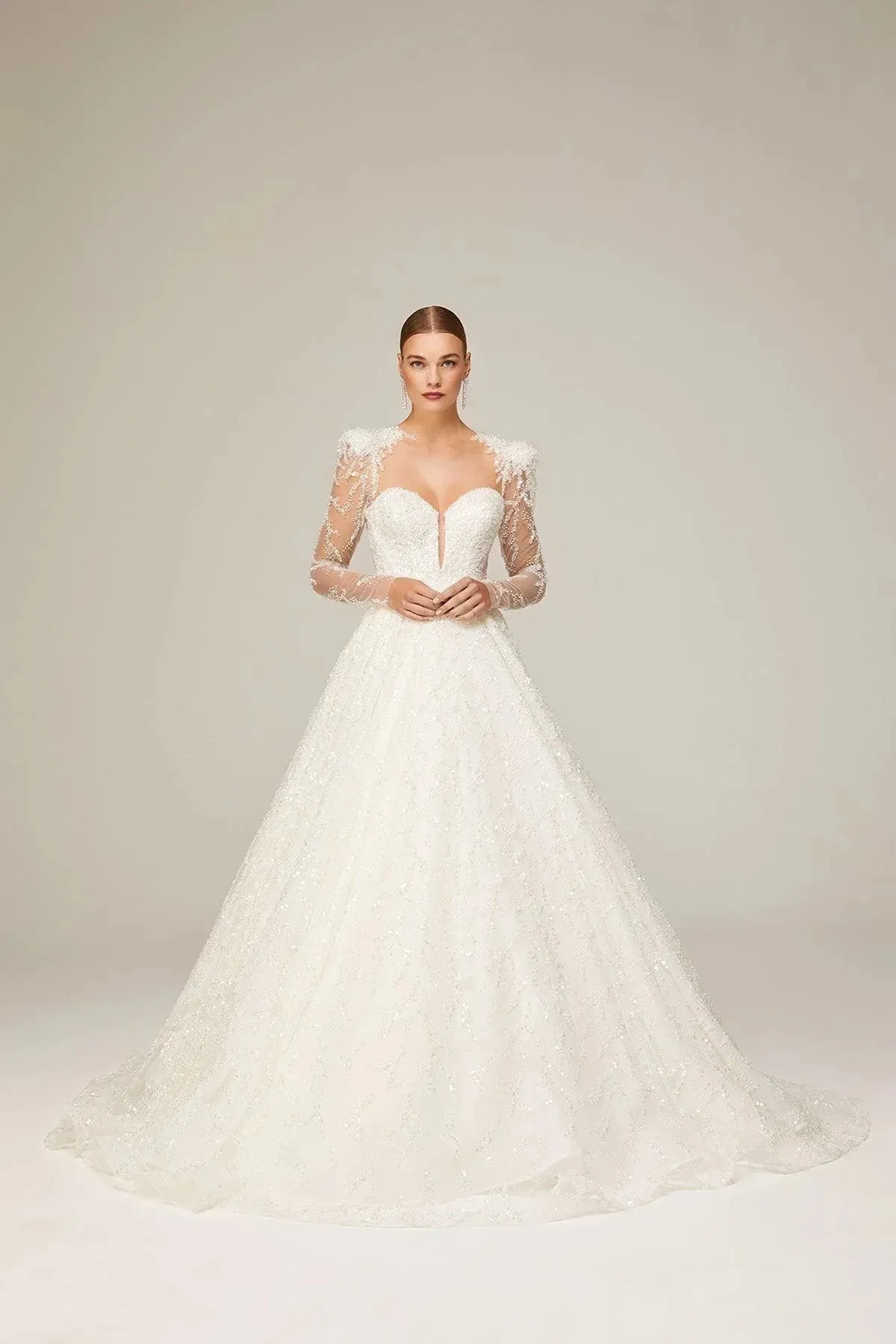 Palermo İşlemeli Dantel Prenses Model Gelinlik