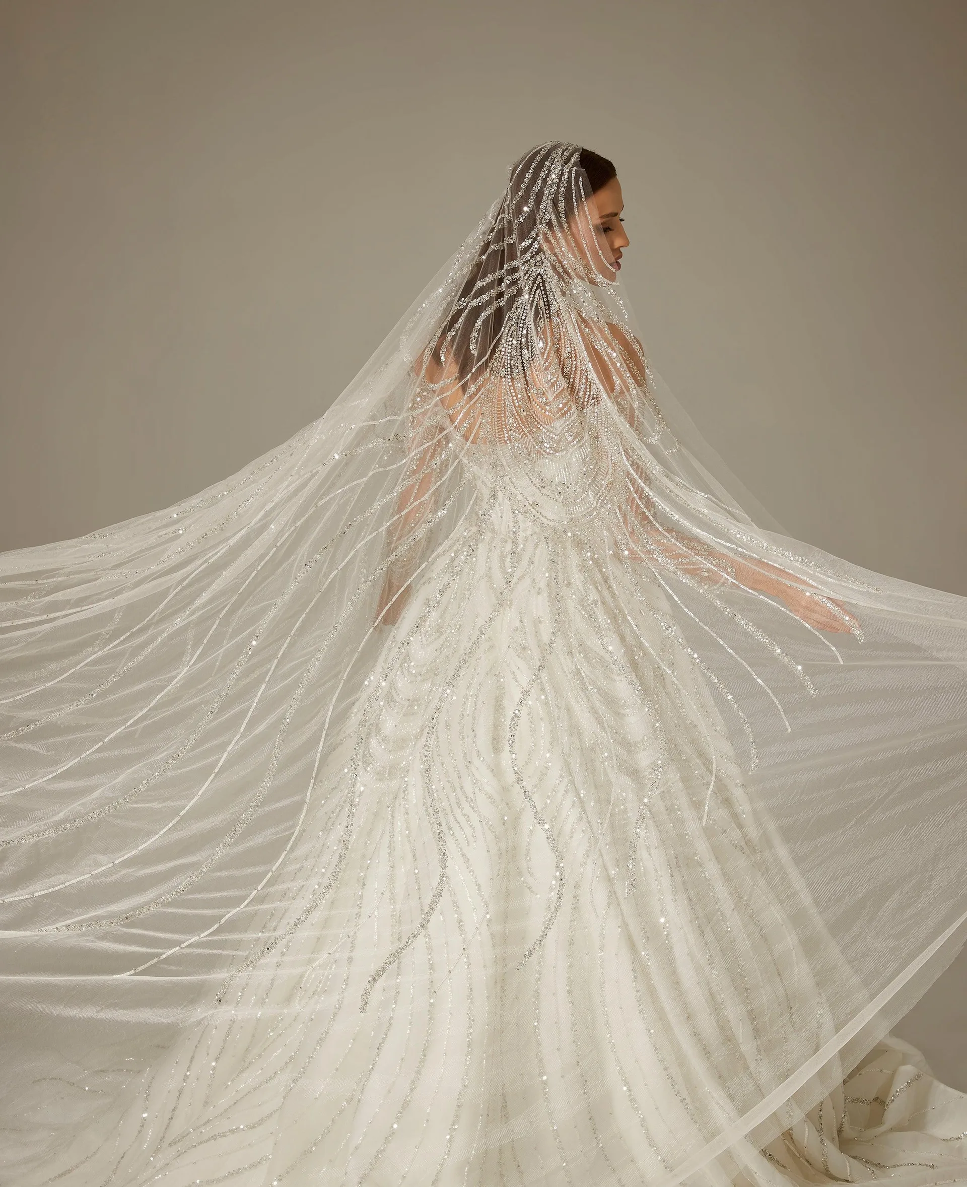 Eleanor Taşlı Kasnak Prenses Model Gelinlik