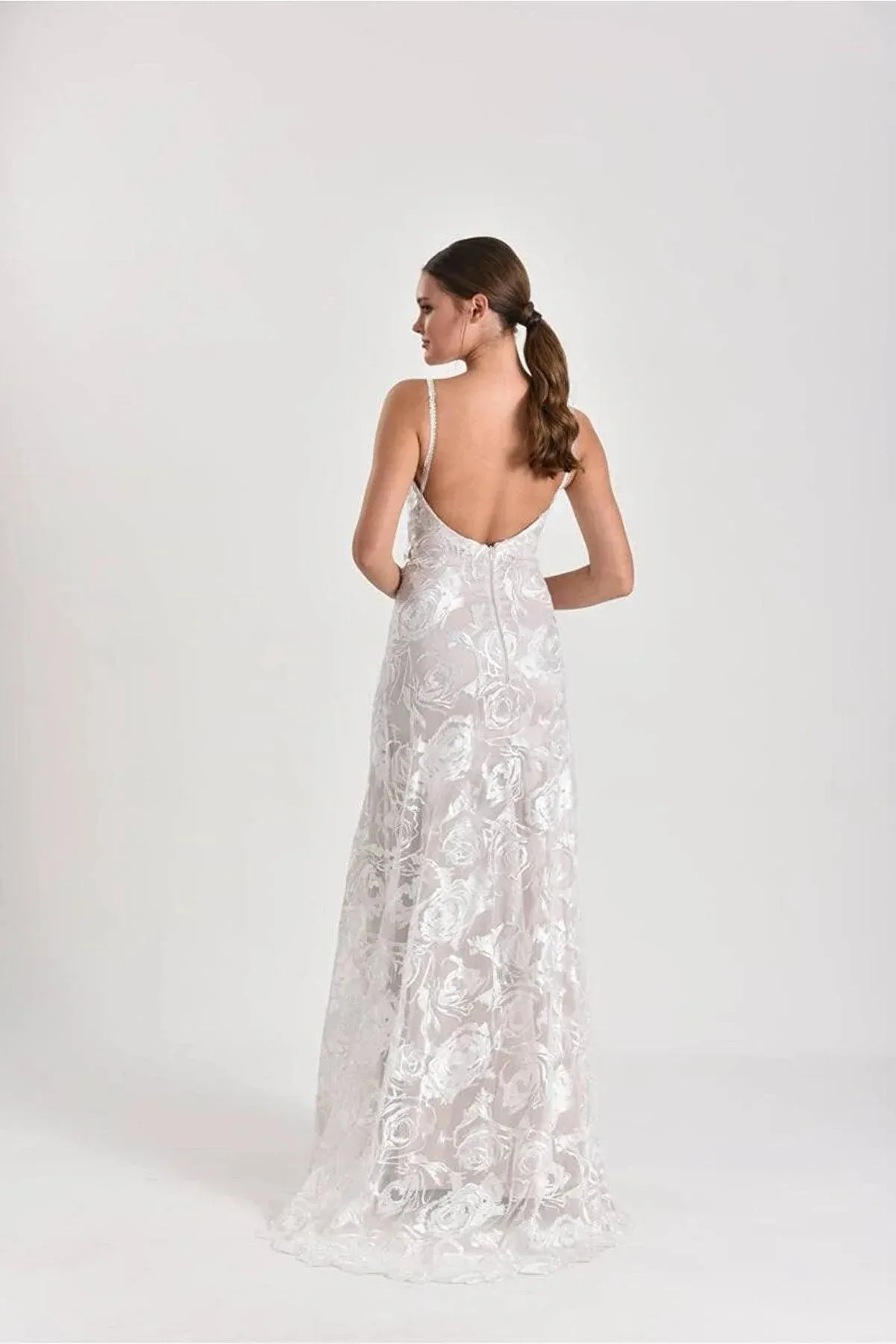 Loves Lace Rose Çiçekli Dantel Balık Gelinlik