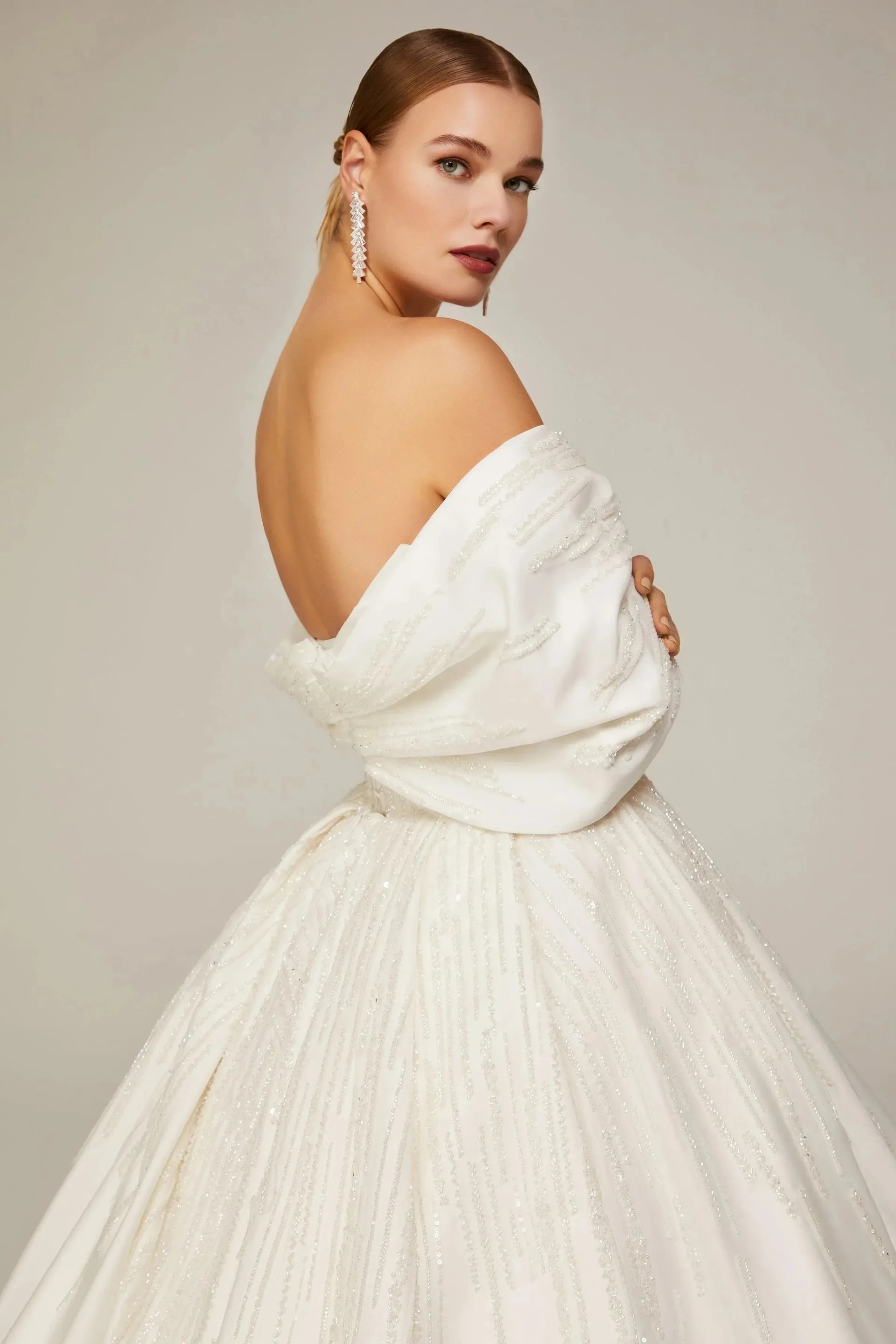Nastya Çizgisel Dantel Prenses Model Gelinlik