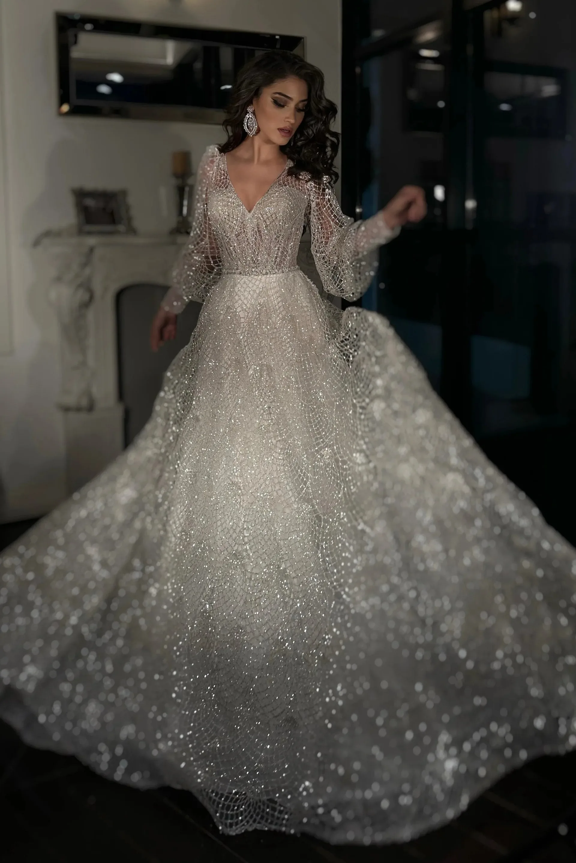 Valentina Simli Dantel A Kesim Gelinlik