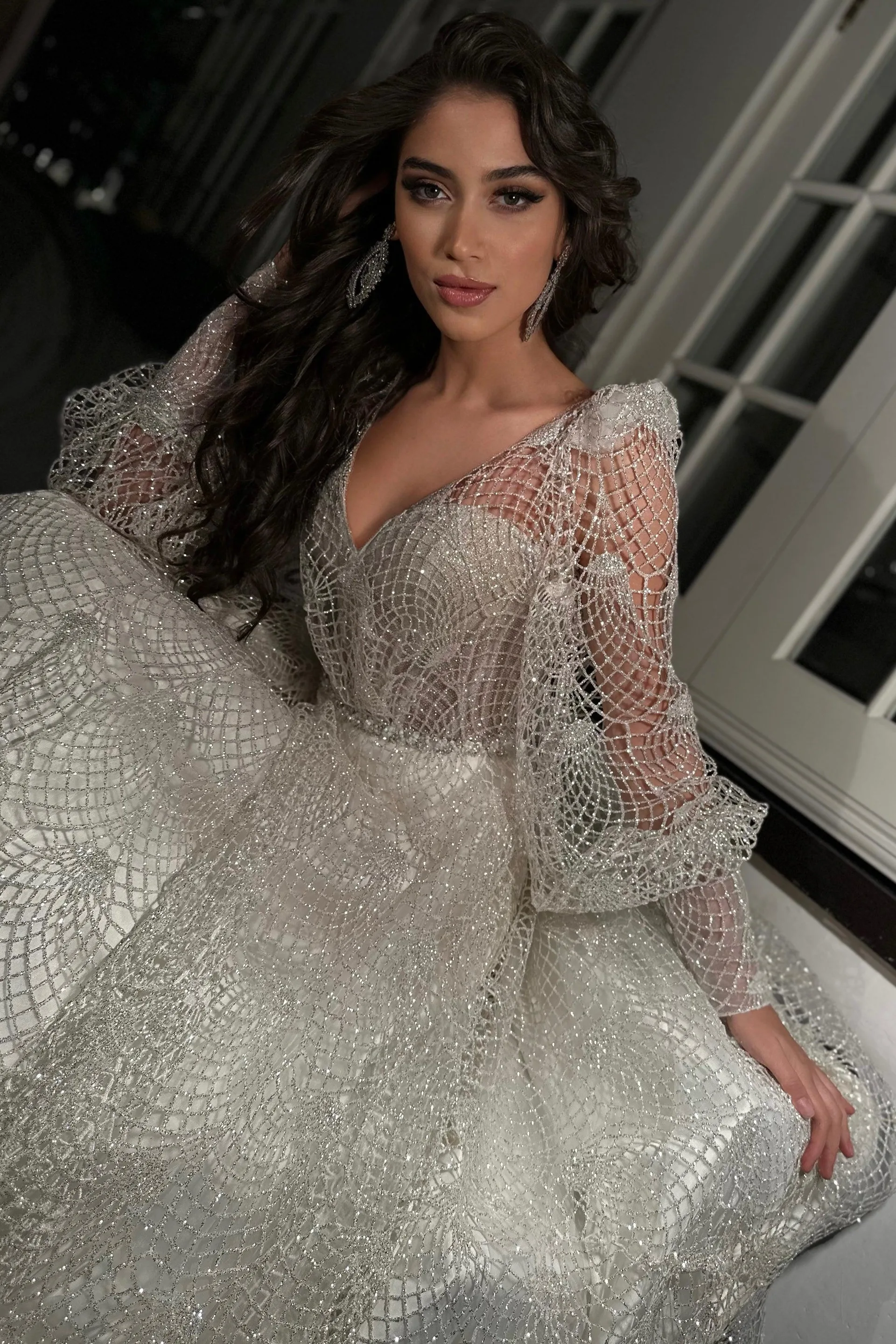 Valentina Simli Dantel A Kesim Gelinlik
