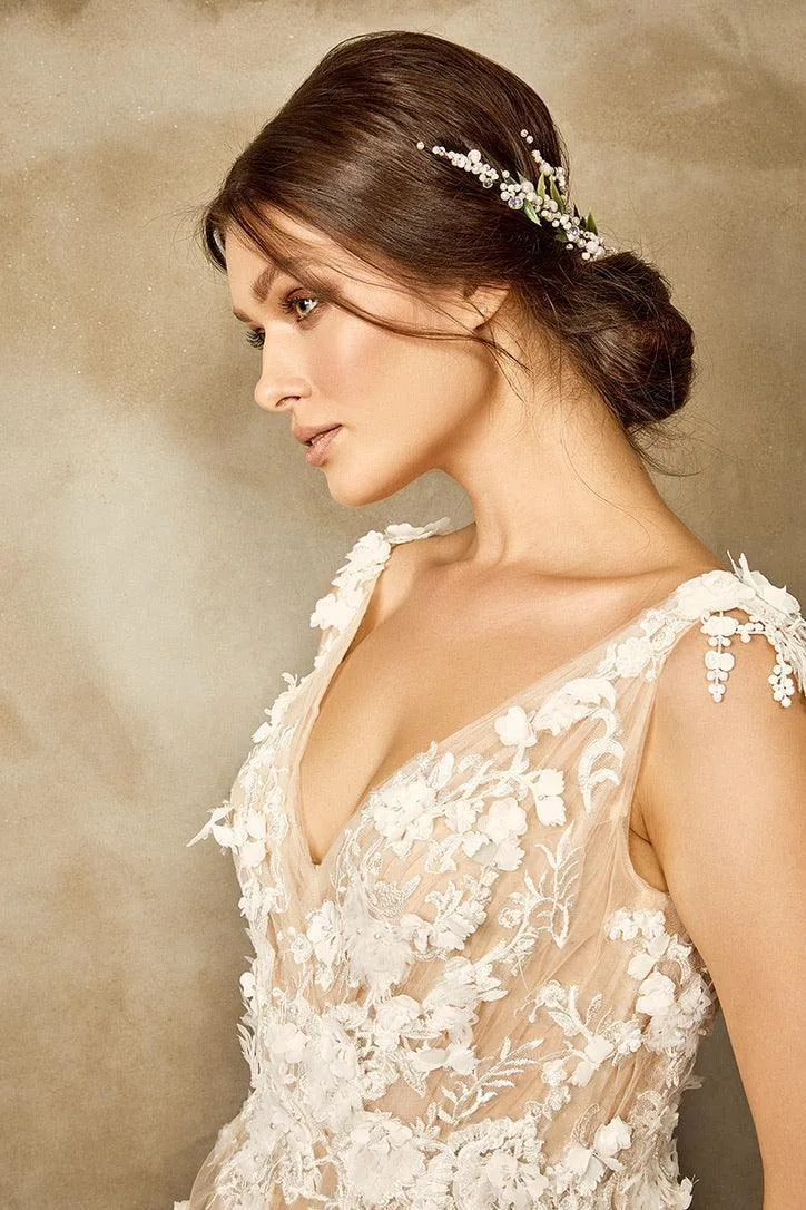 Jungle Boho Dantel Tül Prenses Model Gelinlik