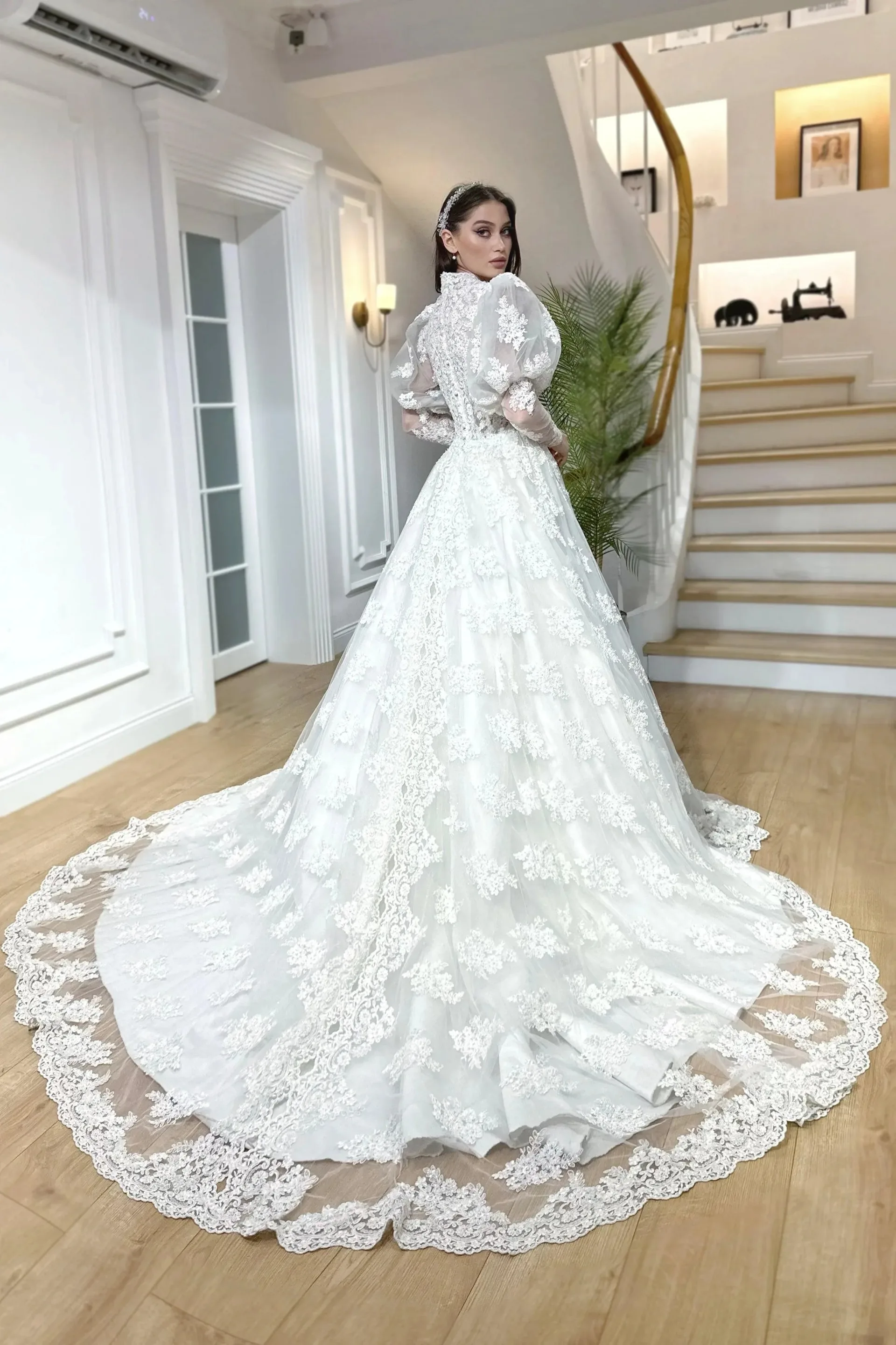 Chinatsu Fransız Dantel A Kesim Gelinlik