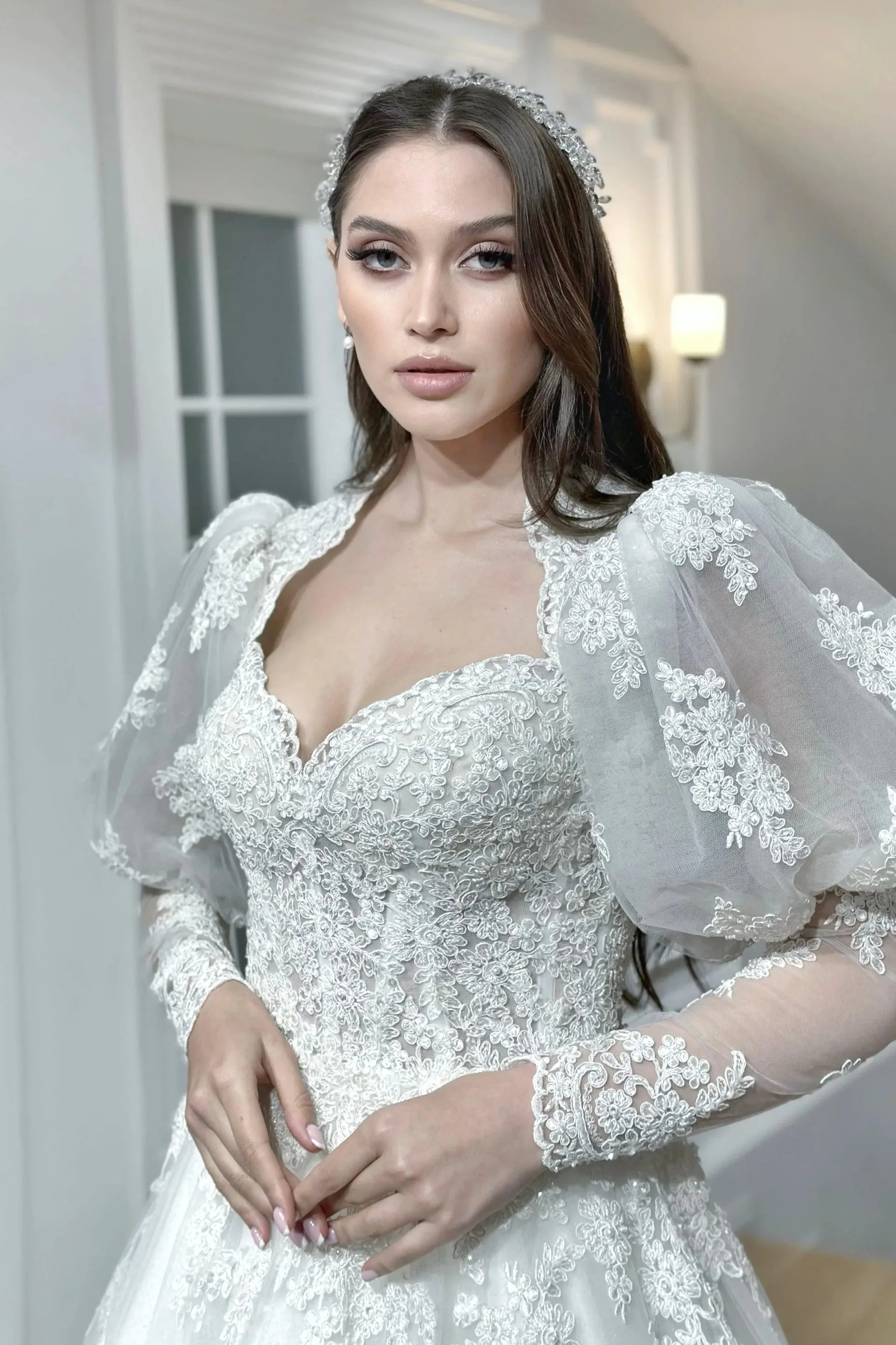 Chinatsu Fransız Dantel A Kesim Gelinlik